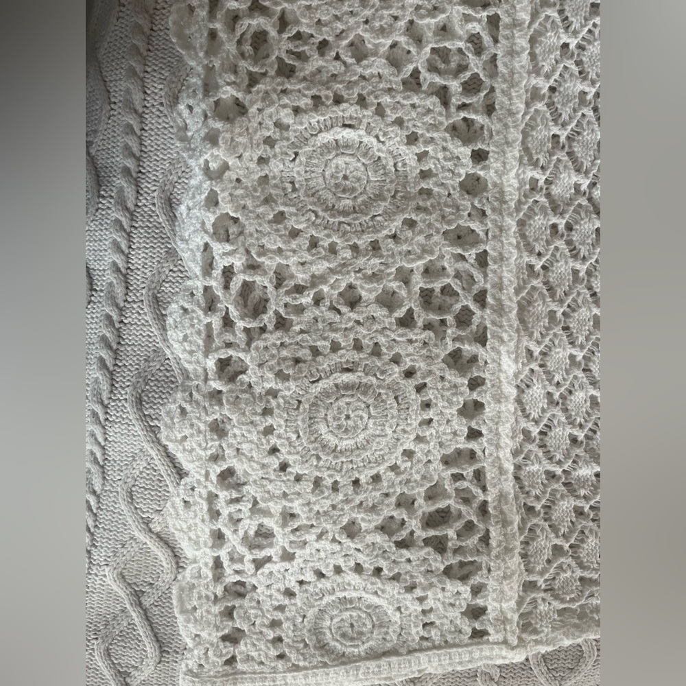 New! Hollister Swim Coverup White Crochet Backless with Neck Tie Size Small - Picture 8 of 12